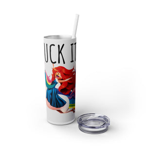 mug with 'Fuck It Funny Insulated Tumbler 20oz' graphic on a white background