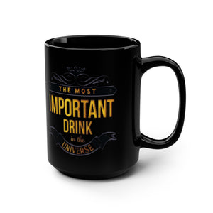 mug with 'Coffee Addicts Sarcastic Funny' graphic on a white background