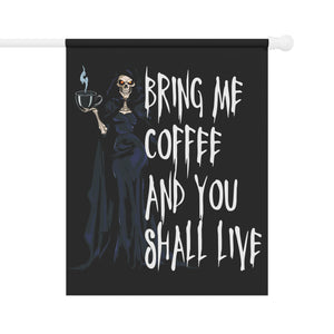 Grim Reaper Coffee Lovers Halloween Yard Flag