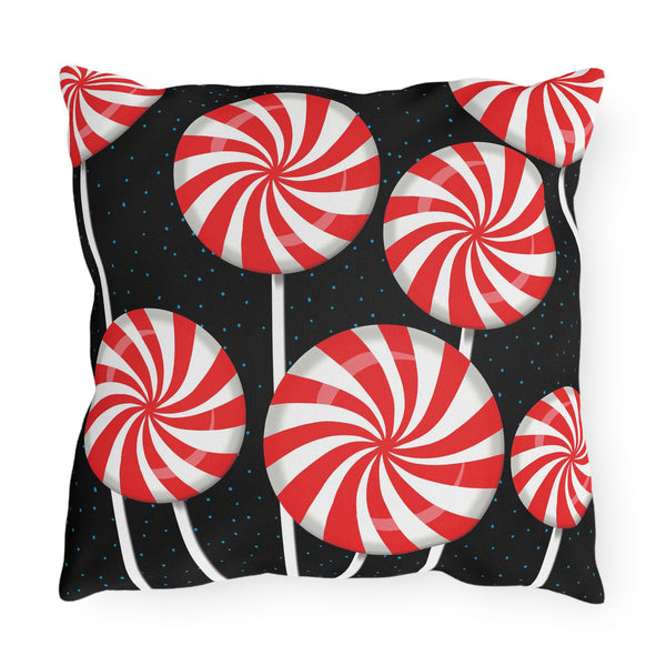 Candy Cane Reversible Indoor Outdoor Christmas Throw Pillow