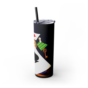 mug with 'Wonderland Rabbit Hole Insulated Tumbler 20oz' graphic on a white background