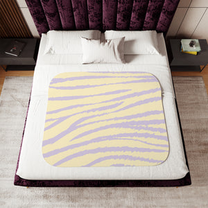 soft sherpa blanket with 'Yellow & Purple Tiger Print' design