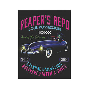 Garden flag with 'Grim Reapers Car Repo Halloween' design