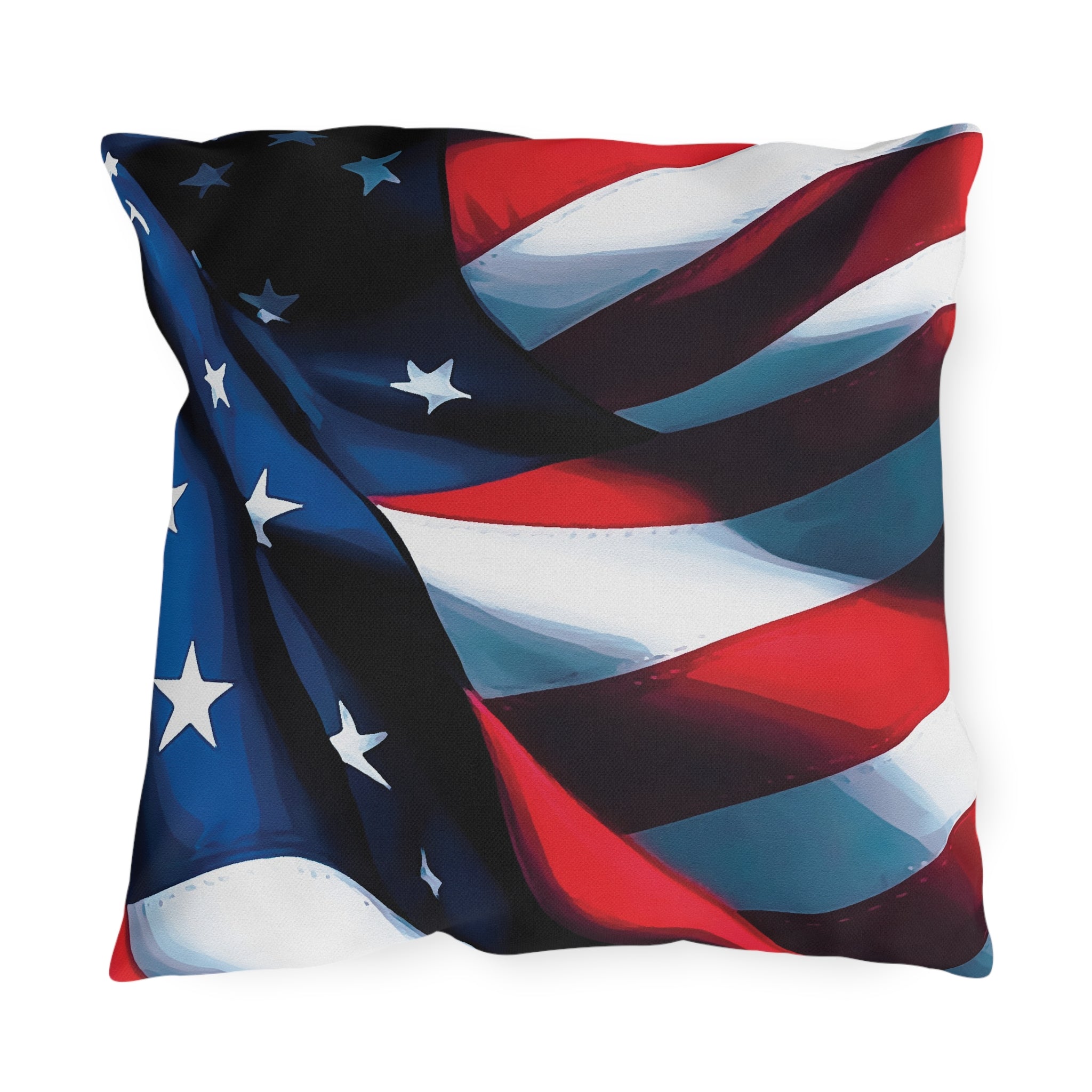 American Flag Patriotic Decor Outdoor Indoor Accent Pillow