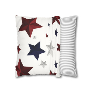 Patriotic Reversible Faux Suede Pillow Cover