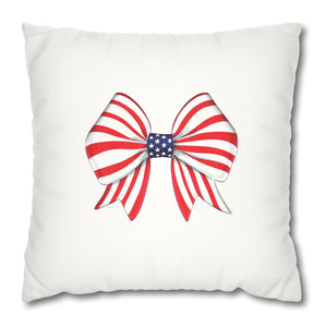 throw pillow with 'Chic Patriotic 4th of July Soft Accent Cover' design
