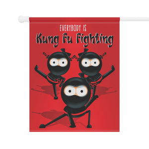 Everybody is Kung Fu Fighting Ninjas Funny Yard Flag