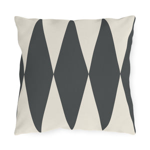 throw pillow with 'Dark Grey Ivory Diamonds' design