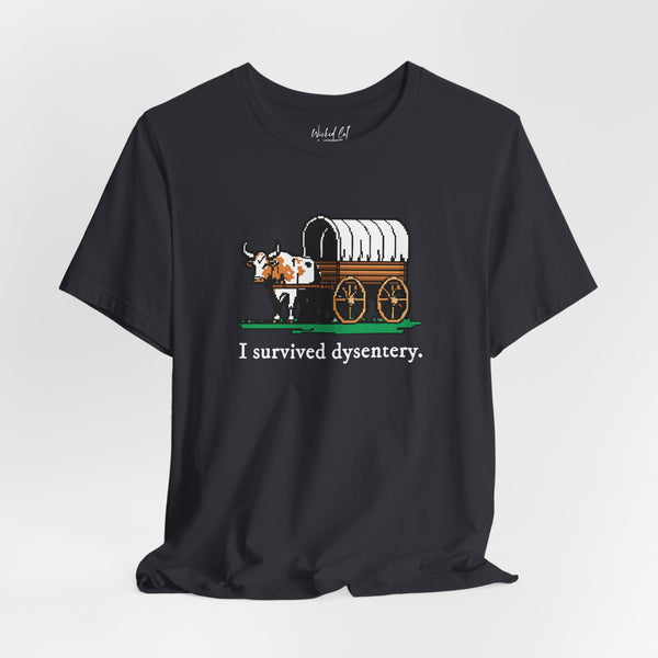 Oregon Trail I Survived Dysentery 80s Game Pop Culture T-Shirt