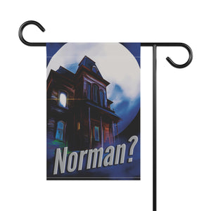 Garden flag with 'Norman Bates Psycho Bates Motel Halloween' design