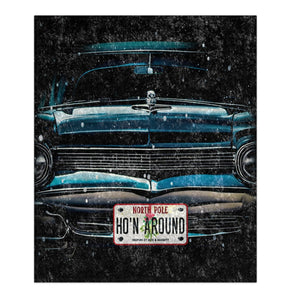 vintage car ho'in around funny christmas blanket