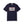 Navy blue t-shirt with a humorous holiday license plate design on a white background
