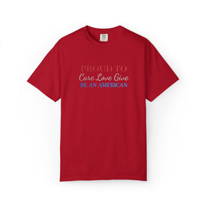 Embroidered Proud American Patriotic Comfort Colors® T-Shirt