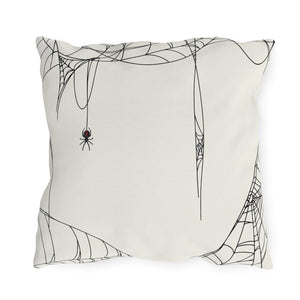 throw pillow with 'Hanging Spider' design