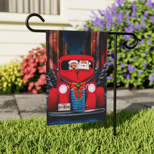 Garden flag with 'Santa Date Night Cute Christmas' design