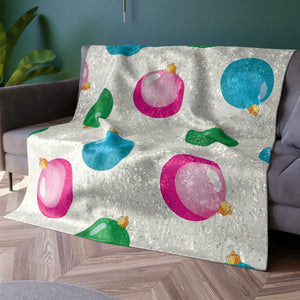 Tree Ornaments Festive Christmas Throw Blanket