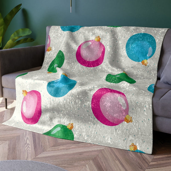 Tree Ornaments Festive Christmas Throw Blanket