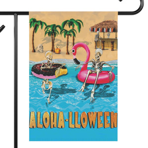 Aloha Halloween Vacation Funny Yard Flag