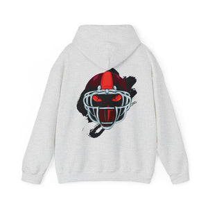 Forest green hoodie with 'Va Tech Football Sandman' design on a plain background