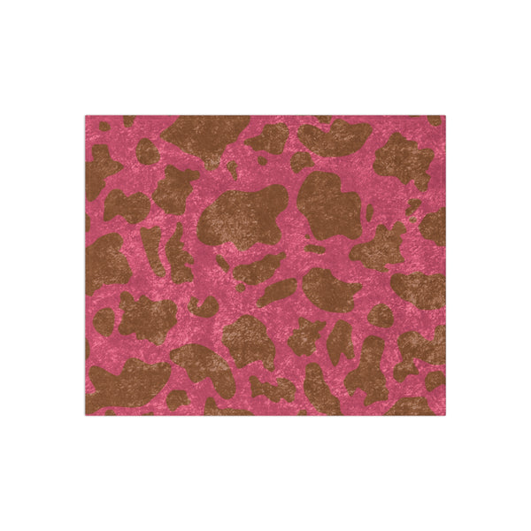 Brown & Pink Animal Print Decorative Throw Blanket