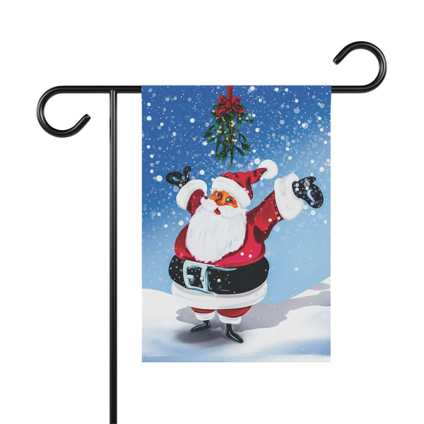 Mistletoe Santa Seasonal Holiday Yard Flag
