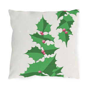 throw pillow with 'Christmas Pastel Ivy & Berries Outdoor Decor' design