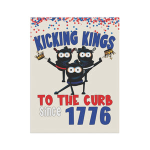 July 4th Kicking Kings Funny Patriotic Yard Flag