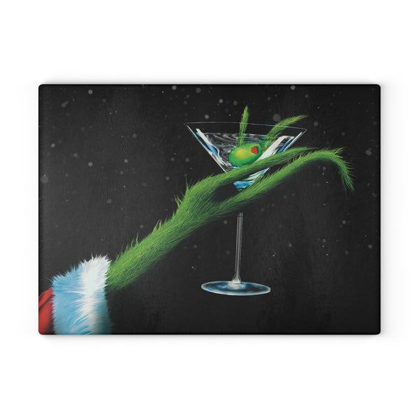 The Martini Grinch Christmas Cutting Board