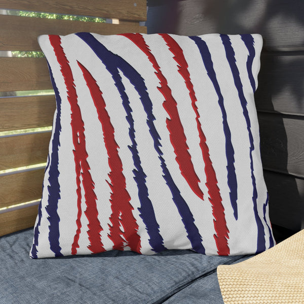 Red White Blue Animal Print Indoor Outdoor Patriotic Accent Pillow