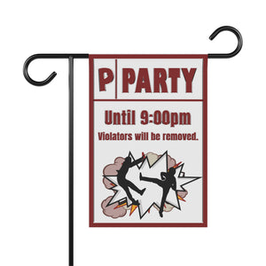 Garden flag with 'Party Sarcastic' design