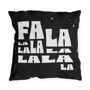 FaLaLaLaLa Indoor Outdoor Holiday Throw Pillow