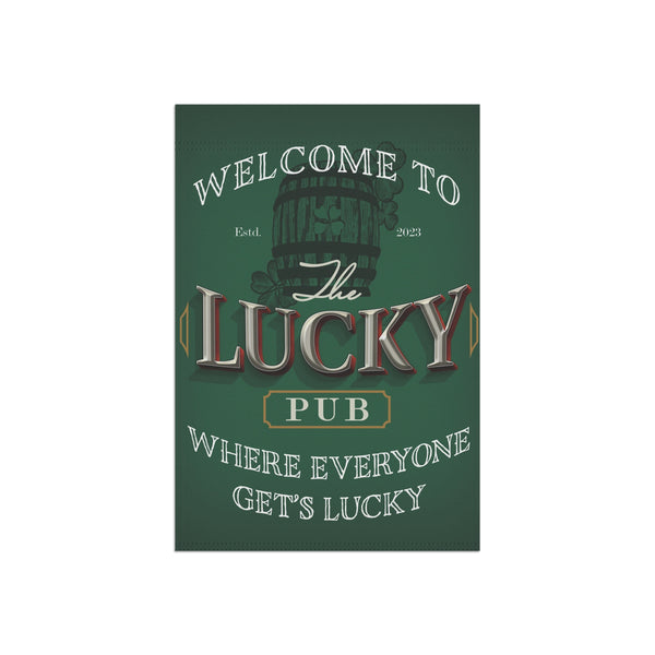 Lucky Pub Irish St. Patrick's Yard Flag