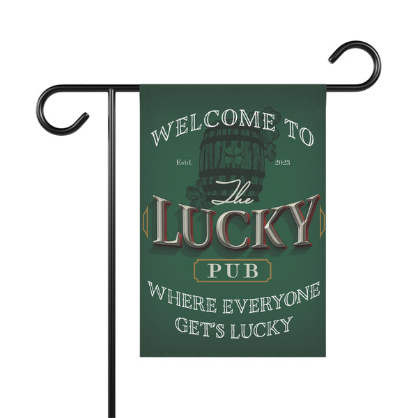 Lucky Pub Irish St. Patrick's Yard Flag