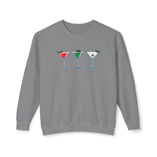 Christmas Martini Sweatshirt Soft Cotton, Relaxed Fit