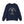 Navy Blue sweatshirt with a graphic of a cat tangled in Christmas lights and text the says 'I Regret Nothing'.