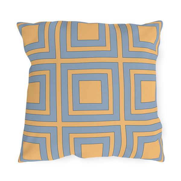 Yellow & Blue Modern Indoor Outdoor Throw Pillow