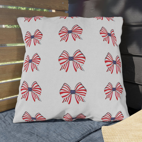 Red White & Blue Indoor Outdoor July 4th Throw Pillow