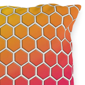 throw pillow with 'Honeycomb Rainbow Spring Outdoor' design