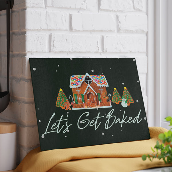 Let's Get Baked Gingerbread Christmas Cutting Board