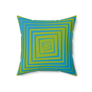 Blue & Green Reversible Retro Throw Pillow