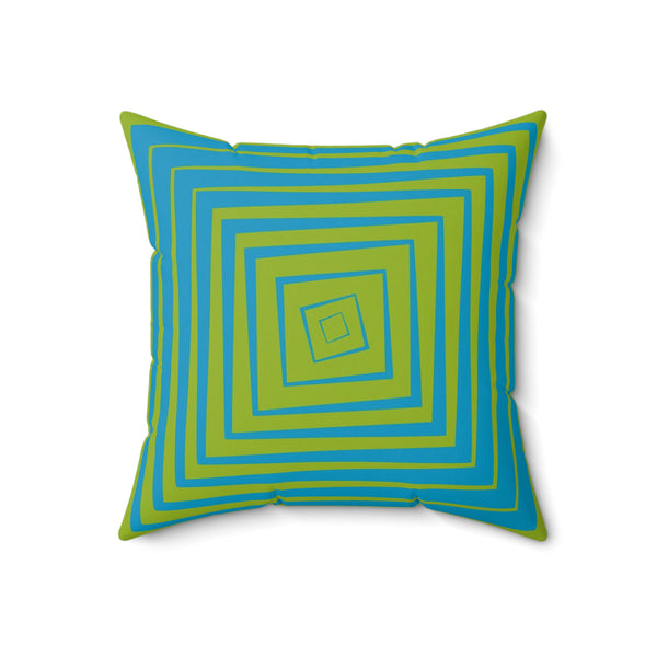 Blue & Green Reversible Retro Throw Pillow