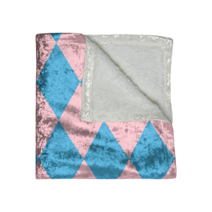 Pink and Blue Harlequin Decorative Throw