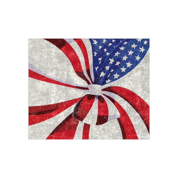 American Flag Chic Patriotic Shimmering Throw Blanket