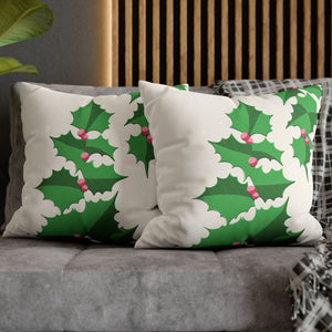 throw pillow with 'Pastel Christmas Cover Holiday Ivy Berry' design