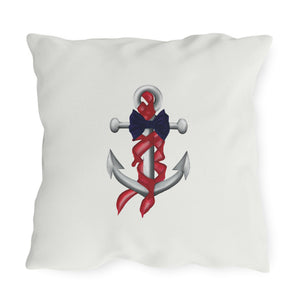 throw pillow with 'Red White Blue Nautical Theme Outdoor Indoor' design