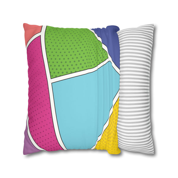 Pop Art Comic Faux Suede Decorative Pillow Cover