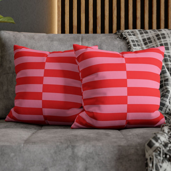 Faux Suede Pillow Cover Pink Candy Cane Holiday Pillow