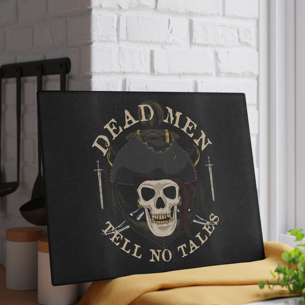 Pirate Skull Cooking Gifts for Men Glass Cutting Board