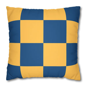 Yellow and blue checkered throw pillow cover design trends 2025