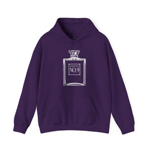Forest green hoodie with 'Love Potion Perfume Witchy Halloween' design on a plain background